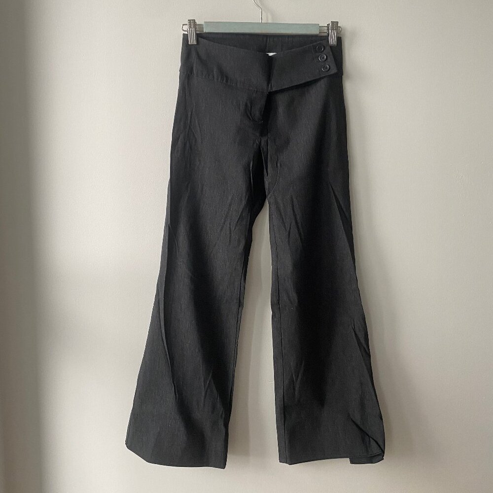 Vintage Low Rise Wide Leg Flare Grey Pants